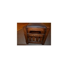 Mission Oak Foot Stool – Wide Spindles – Walnut