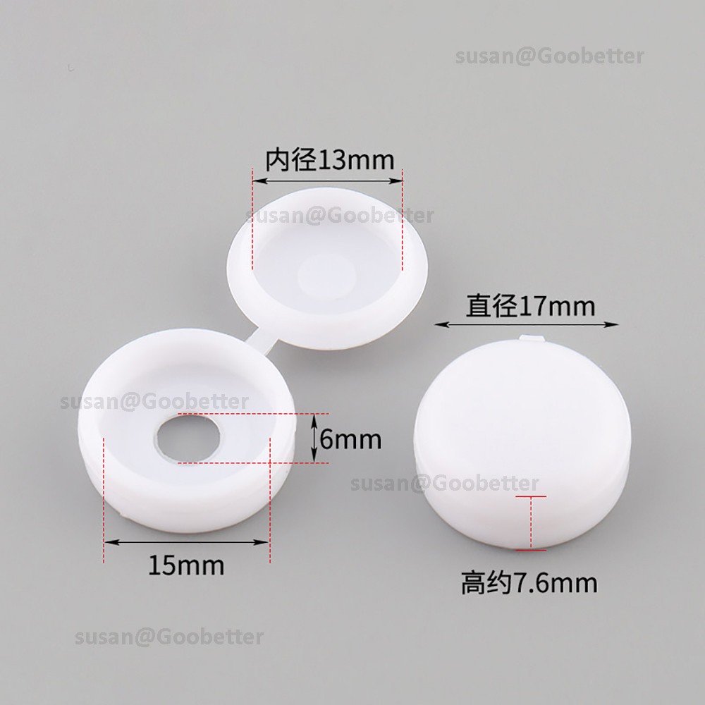 Plastic Fold Over Hinged Screw Cover Caps For Screws 11 Colour Packs 100 or 1000