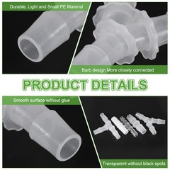 4pcs Plastic Barb Fitting 5/16″x5/16″ Y Shape Tee Pipe Fitting Clear,
