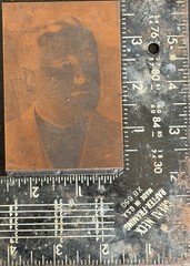 Vintage Male Portrait Printing Blocks Lot 3 Letterpress Printer Cuts Zinc