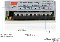 AC 110V/220V to DC 12V 30A 360W Universal Regulated Switching Power Supply Adapt