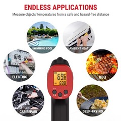 ThermoPro Infrared Thermometer LCD Digital Non-Contact Laser Thermometer Gun 30W