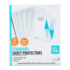 25 Pcs Pen+Gear Standard Sheet Protectors Reinforced Binding Clear 9.25″x11.22″
