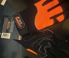 [0915Q/HO/XL] Lightning Gear Crimson Warrior Mechanic’s Glove – Orange/Black