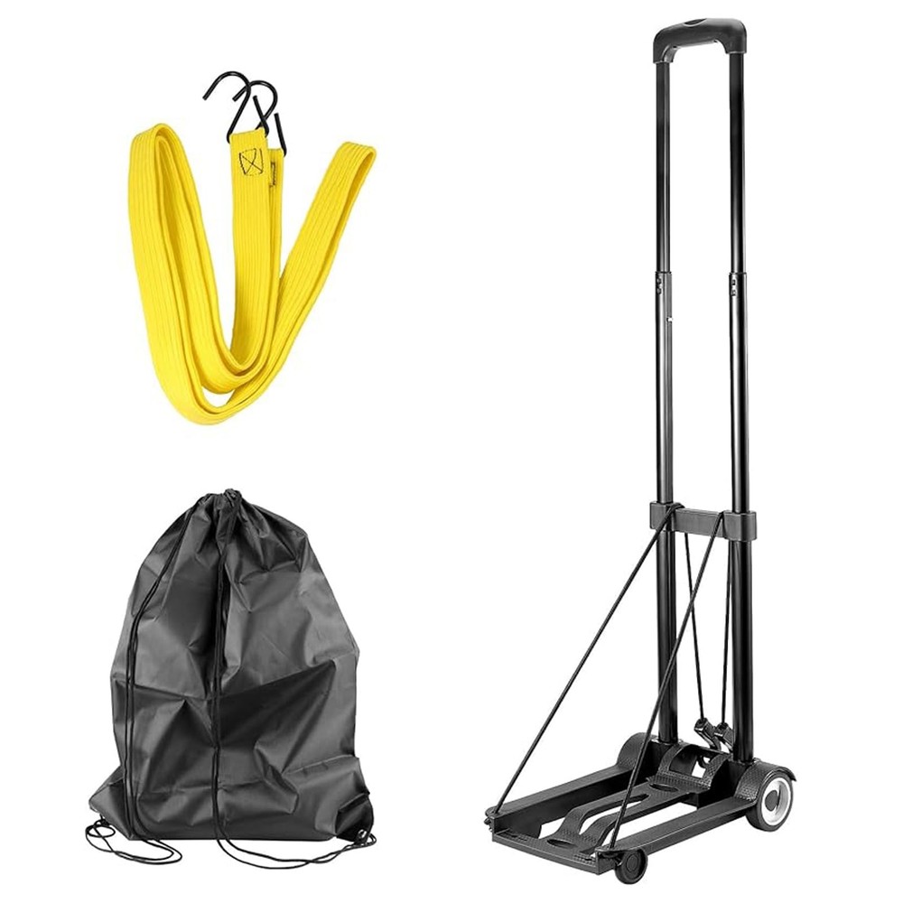 Folding Hand Truck, 55 Lbs 25 KG Heavy Duty Solid Construction Utility Cart w…