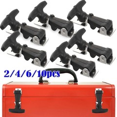 2-10pcs Flexible Hood Hasp Rubber Draw T Handle Latch with Zinc Plated Hardware