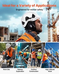 VEVOR Industrial Safety Helmet with Visor and Earmuffs Adjustable Vented Hardhat