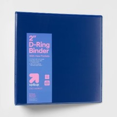 2″ 3 Ring Binder Clear View Blue : 500 Sheet Capacity, D Rings, Internal Pockets