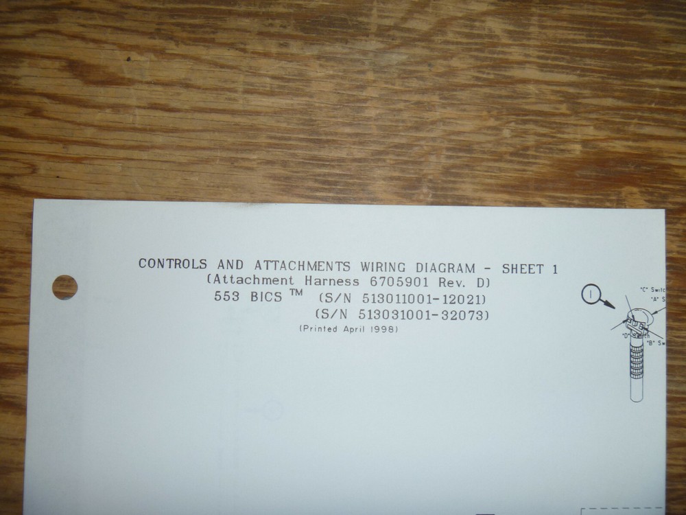 Bobcat 553 BICS Skid Steer Controls Electrical Wiring Diagram Manual 513031001