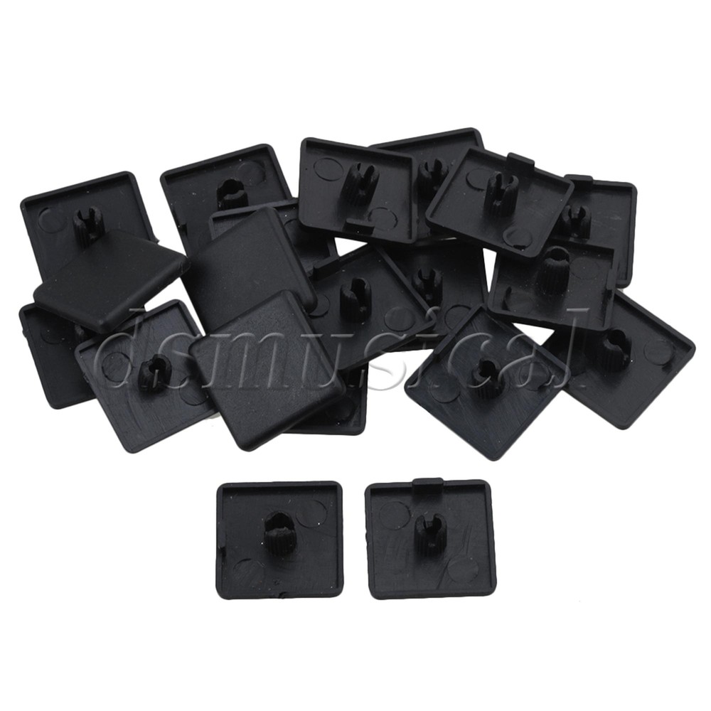 20x Black 20x20mm 2020 Plastic ABS End Cap Cover for Aluminum Profile Extrusion