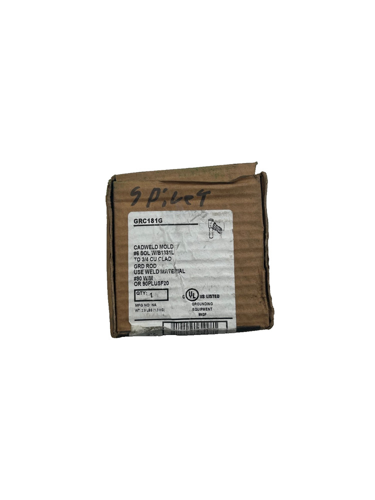 Nvent Erico GRC181G Grounding Cadweld Mold #6 SOL W/B1331L