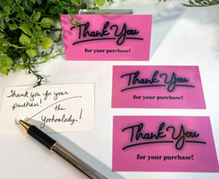 Business Cards, Magenta Thank You for Your Purchase Cards, 3.5″ x 2″