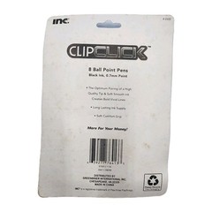 Clip Click Retractable Ball Point Pens 8 Black Ink 0.7 MM Inc Comfort Grip New