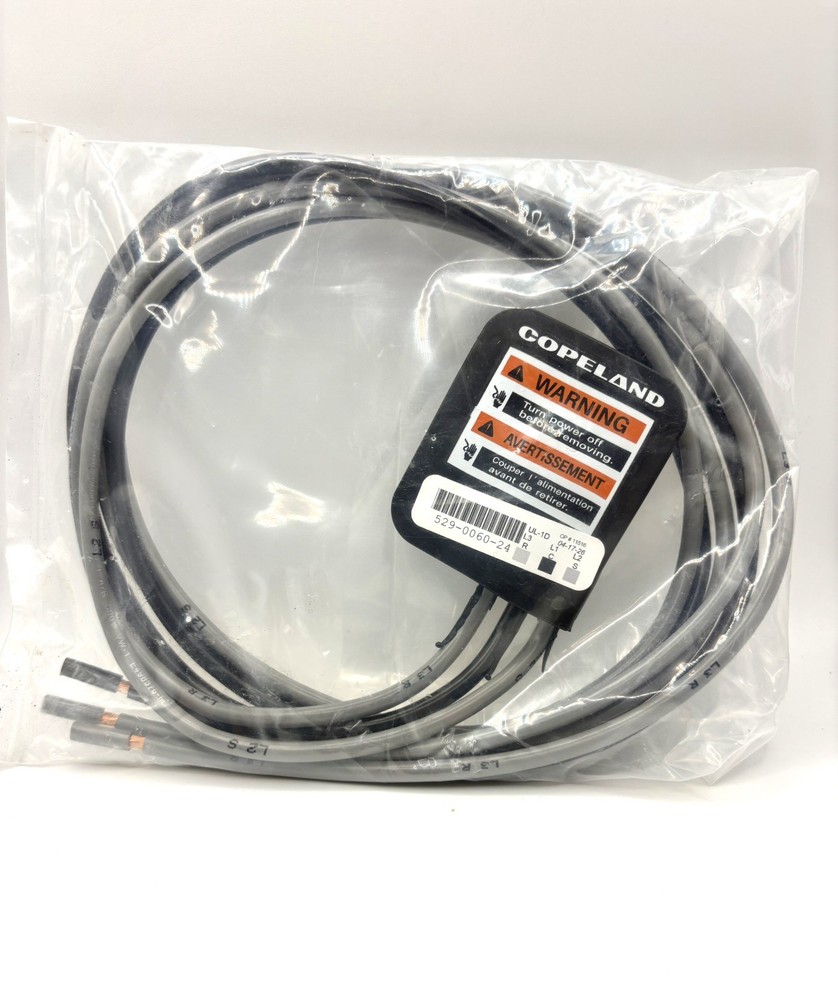 New Copeland 529-0060-24 Compressor Power Cable Wiring Harness Molded Plug 10 GA