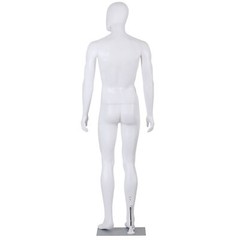 Male Mannequin Dress Form 73″ Adjustable Stand w/Base White Mannequin Full Body