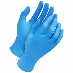 Bdg Disposable Gloves, 5 mil Palm, Tripolymer, Powder-Free, L, 100 PK, Blue