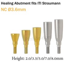 Dental Healing Abutment NC Ø3.6/4.8mm Dia Cover Screw fits ITI Straumann BL/BLT