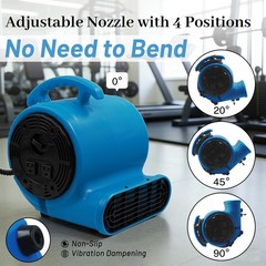 Air Mover Floor Blower Fan 1/4hp 1000CFM 3 Speed For Drying Cooling Ventilation