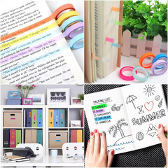 10 Rolls Colorful Highlighter Tape 0.31 x 1 Count (Pack of 10) Multicolor