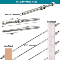 100 x T316 Stainless Steel Hand Swage Tensioner for 3/16” Cable Railing Systems
