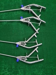 4pc Laparoscopic Needle Holder Curved Jaw Right & Left Hand 5mmx330mm Reusable