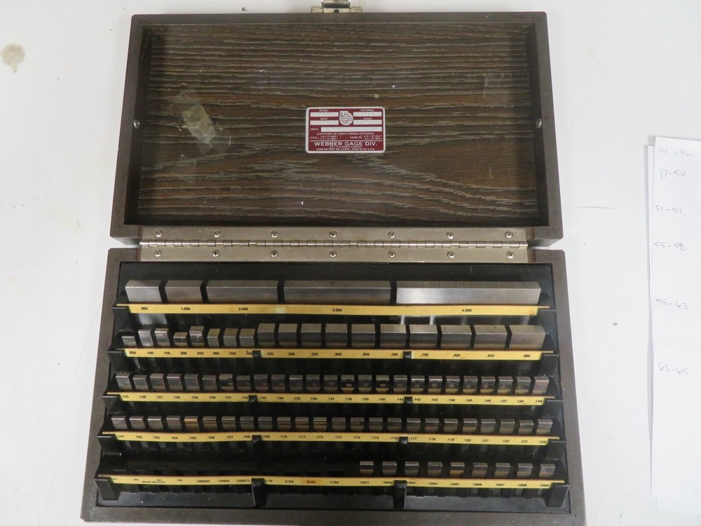 Starrett Webber – RS81A1 – Steel, English, Gr. 2 Gage Block Set – 81 pcs – OZ21