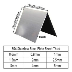 304 Stainless Steel Plate Sheet/Polished Plate/Solid Metal Board Thick 0.6mm~5mm