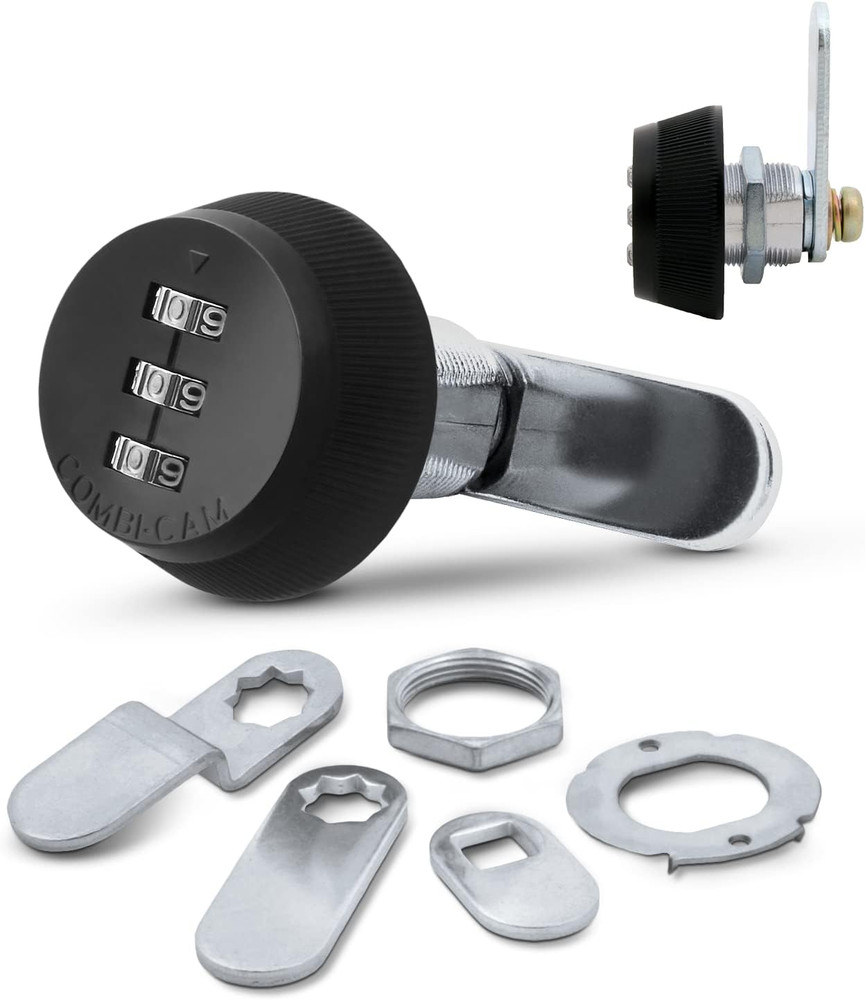 FJM Security 7850R-S-Black Combination Cam Lock, 5/8″ Black Finish