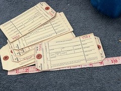 vintage deadstock inventory store label tags office antique numbered lot 50