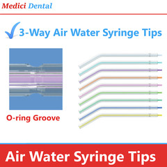 Dental 3-Way Air Water Syringe Disposable Spray Tips Triple Nozzles Upto 500/Bx