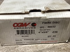 25Pack -CGW Abrasives RESIN FIBRE DISCS 4”X5/8” 48232 #113N159