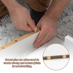 120Pcs 10 x 50mm Wood Dowel Pins FURNITURE DOOR Fluted Straight Groove Rods