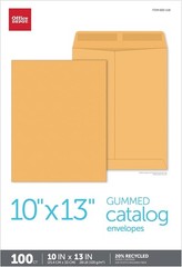 Office Depot Large Format Open-End Kraft Envelopes, 10in. x 13in., Brown, Pack O