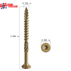 #10 * 3″ Deck Screws, (137Pcs) 2 Lbs.Exterior Wood Screws, Rust Resistant Epoxy