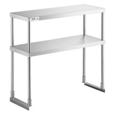 12″W x 36″D x 32″H Stainless Steel Double Deck Overshelf For Work Prep Tables