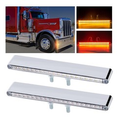 2Pcs 12″ Clear Lens Red/Amber LED Combo Dual Face Truck Semi Trailer Light Ba…