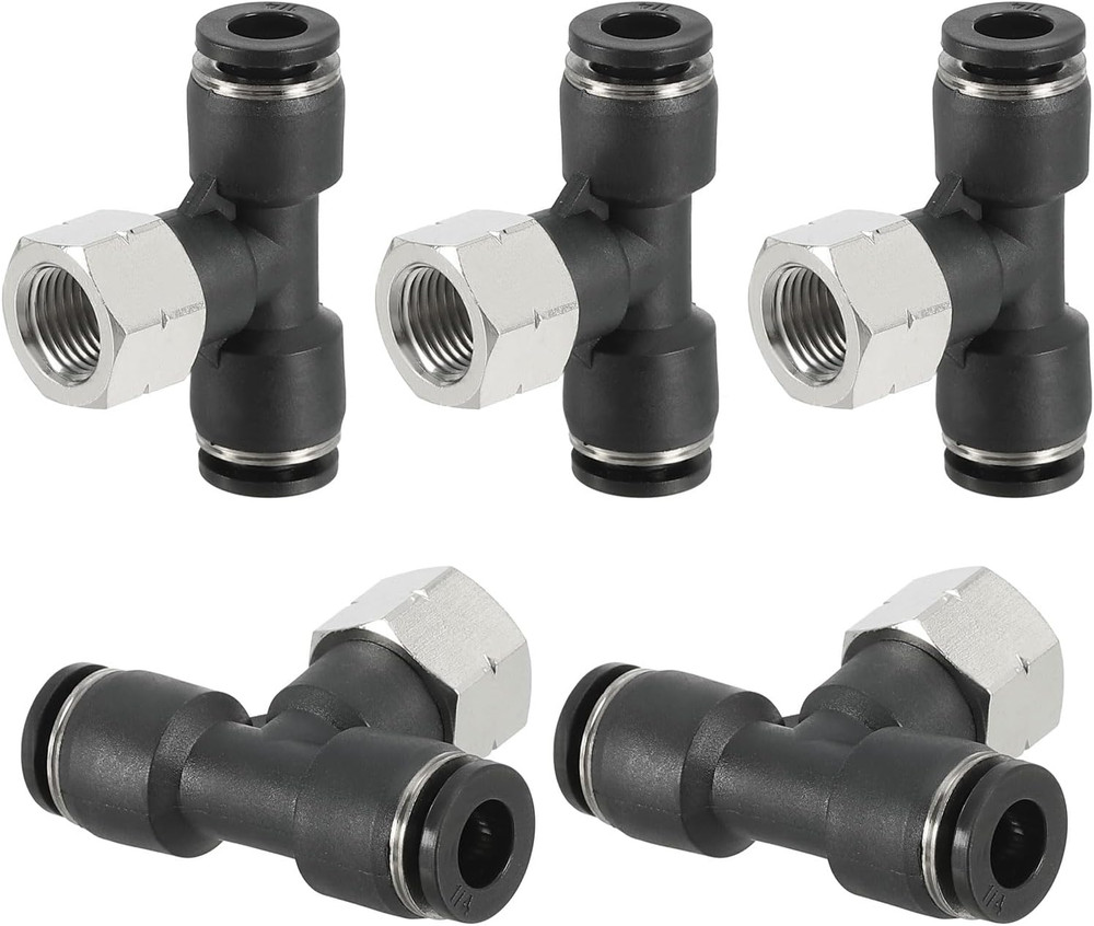 Female Branch Tee 1/4 Inch Tube OD X 1/8FNPT Thread Push to Connect