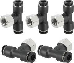 Female Branch Tee 1/4 Inch Tube OD X 1/8FNPT Thread Push to Connect