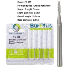 Wave Dental Carbide Burs FG 556 557 169L 701L High Speed Burs Friction Crip 19mm