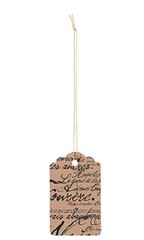 500 Strung Price Tags 3 1/4″ x 2” Paris Script Black Tan French France String