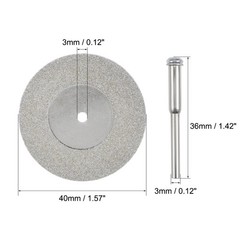 10Pcs 40mm Diamond Cutting Wheels Cut Off Wheel with 2Pcs Mandrels