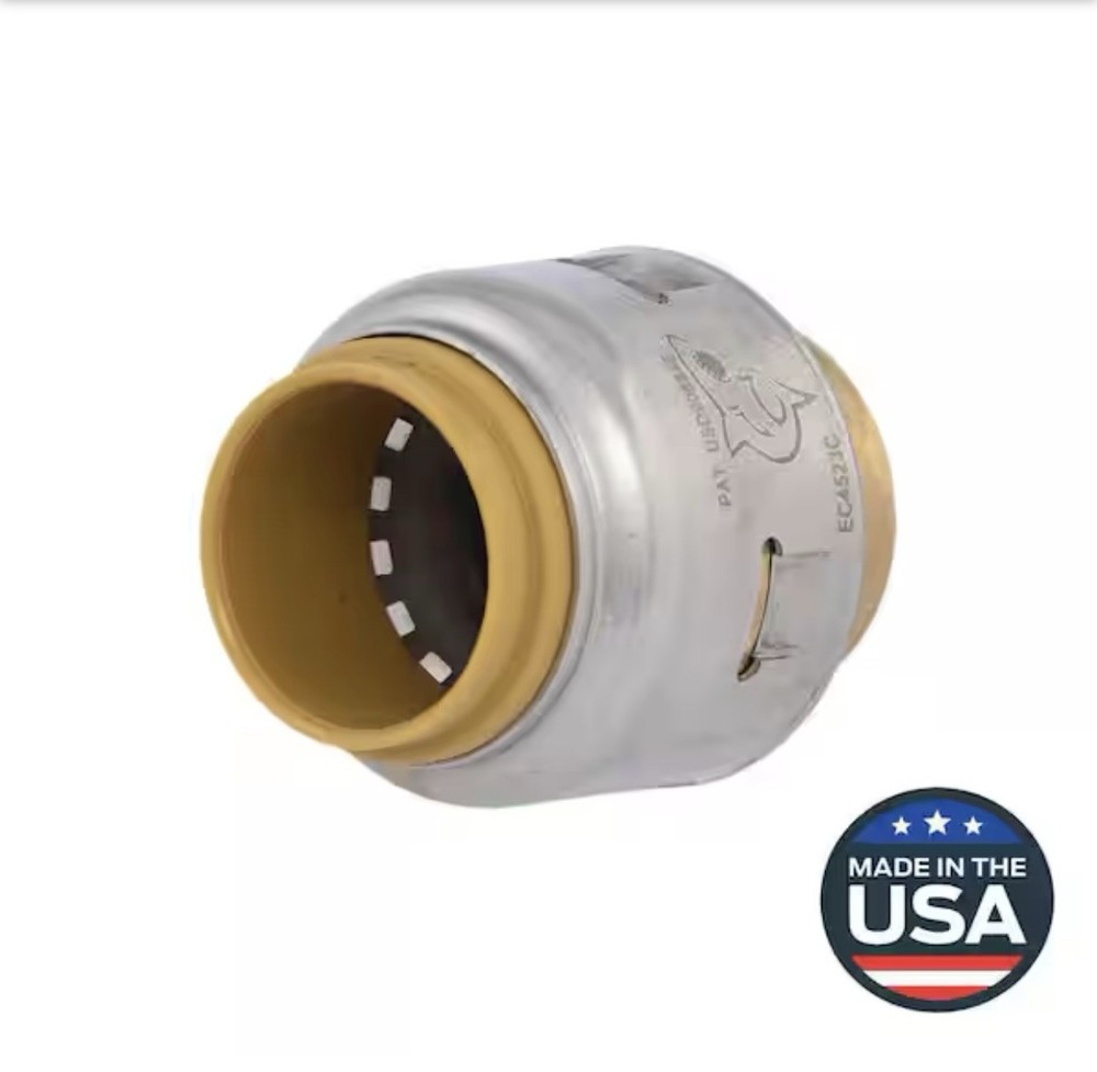 SharkBite MAX UR514A, 1/2-in. Push-to-Connect Brass End Stop Fitting