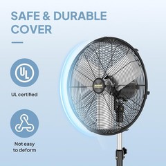 5000CFM High Velocity Industrial Pedestal Fan, 20″ Oscillating Floor Stand Fan