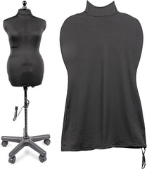 Dress Form Cover, Medium, Black, 100% Polyester 4-Way Stretch Fabric, Protects a