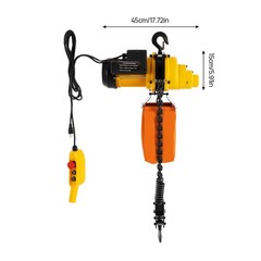 Electric Chain Hoist Single Phase Crane Hoist 2200 lbs Load 10 ft Lifting 1300W