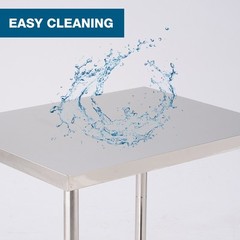 Stainless steel work prep table on wheels 48×24 inches for kitchen or garage