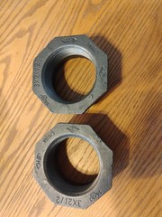 TWO -3 X 2 1/2 Black Pipe Reducer Bushing