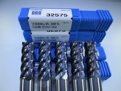 LOT ( 10 PCS ) KYOCERA 1/2″ SGS 32575 5FL .030R V-CARB SOLID CARBIDE END MILLS