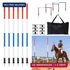 6 Pcs Pole Bending Poles for Horses with Bag, 6FT Adjustable Poles Training Equi