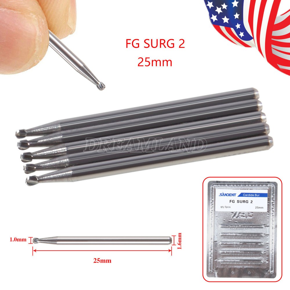 Dental Surgical Length Bur 25mm Tungsten Carbide FG SL Midwest FGOS FG SURG FGXL